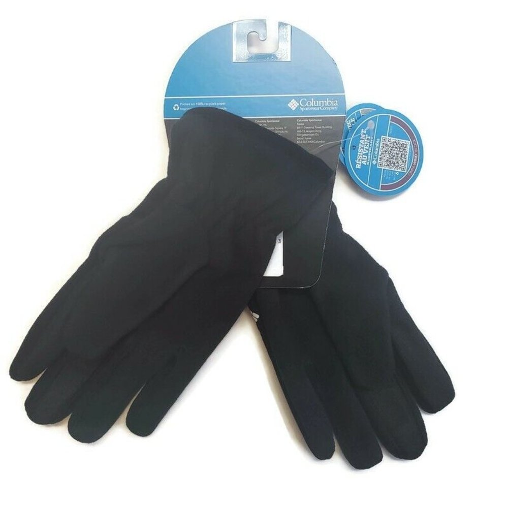 Womens Size L Columbia Omni Wind Bloc Touch Screen Warm Winter Gloves Black - Picture 3 of 6